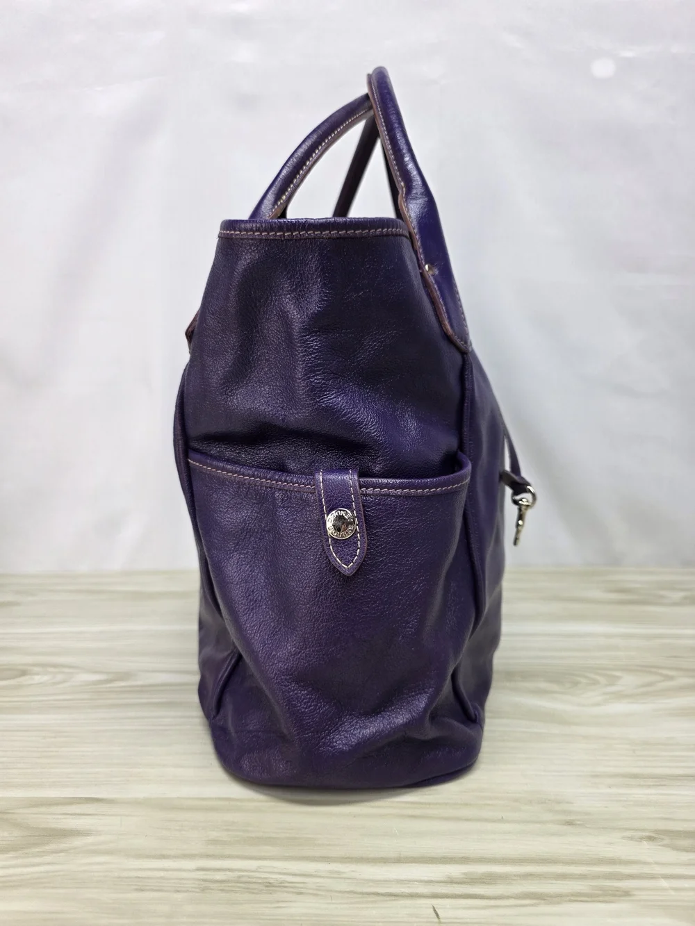 Dooney & Bourke Purple Leather Tote Bag